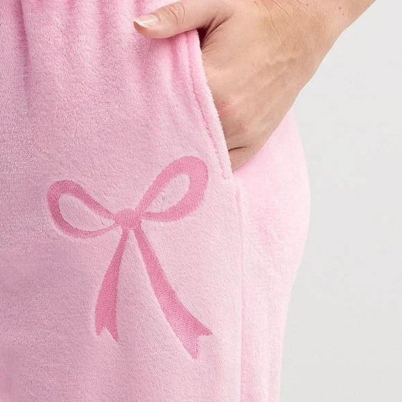 Pink bow jogger sweatpants - Picture 2 of 4
